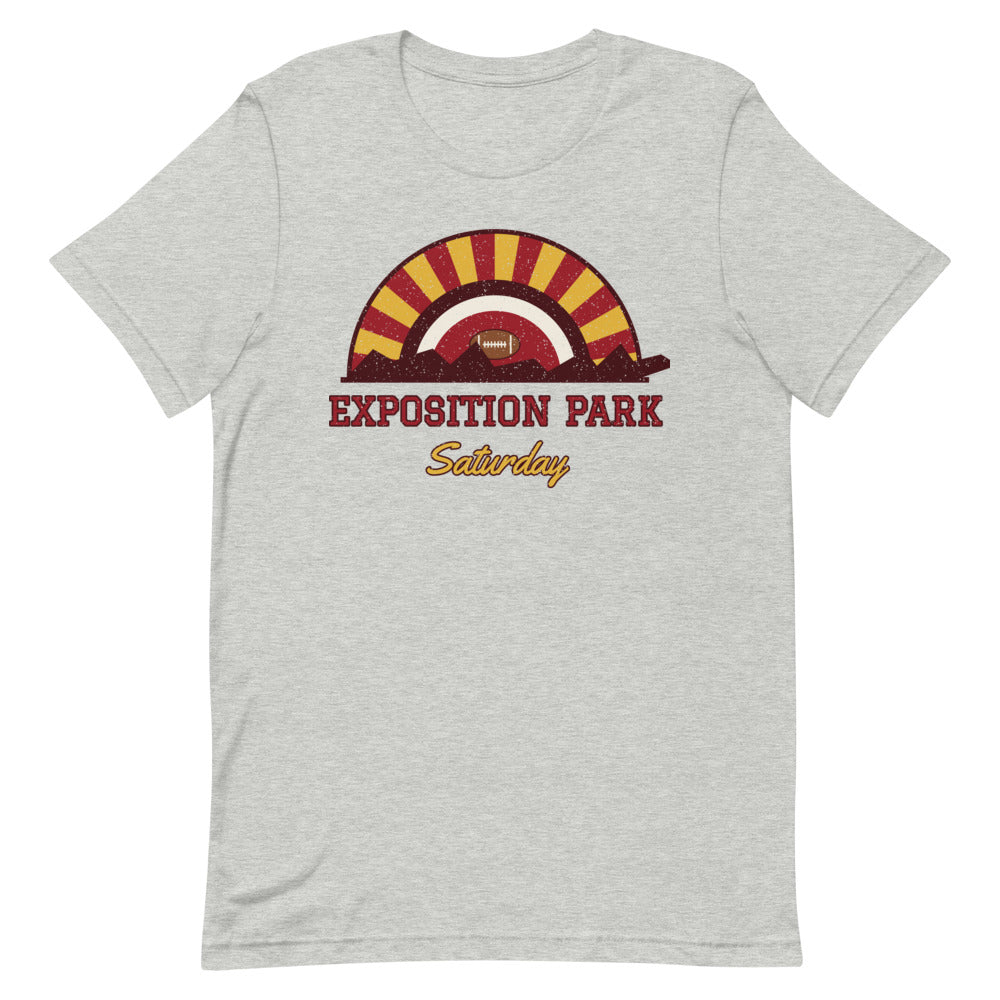 Exposition Park Saturday Tee in athletic heather, front