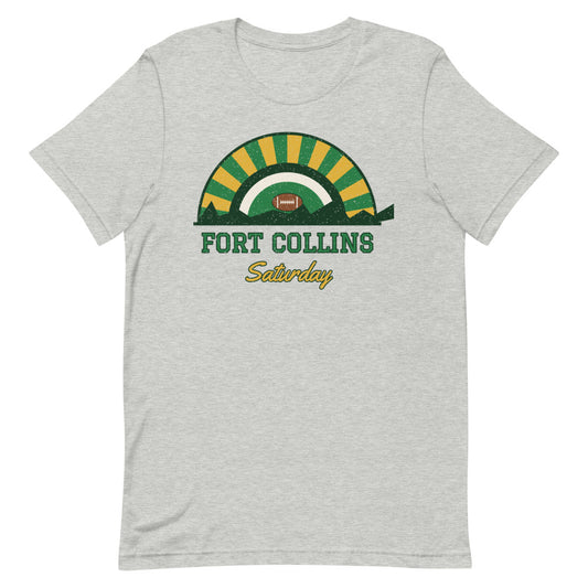 Fort Collins Saturday Tee in athletic heather, front