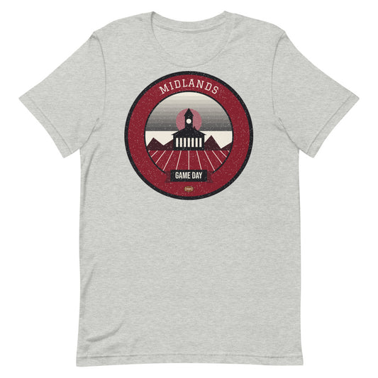 Garnet & Black Palmetto Game Day Tee in athletic heather, front