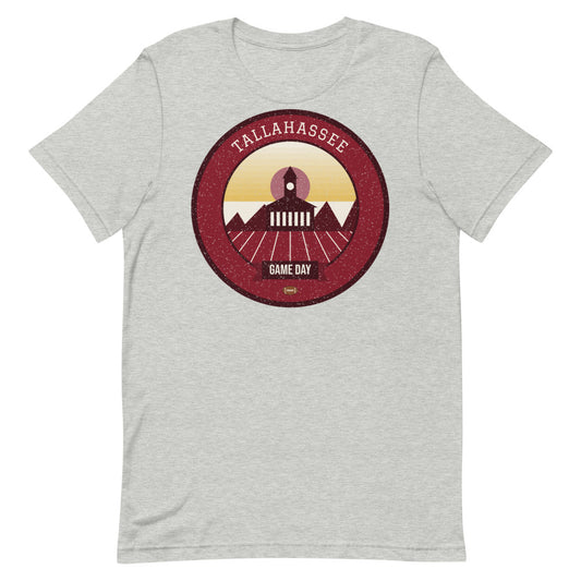 Garnet & Gold Spanish Moss Game Day Tee in athletic heather, front