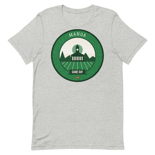 Green & White Ridge Surf Game Day Tee in athletic heather, front