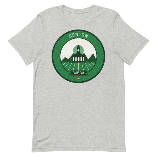 Green Courthouse Square Game Day Tee in athletic heather, front
