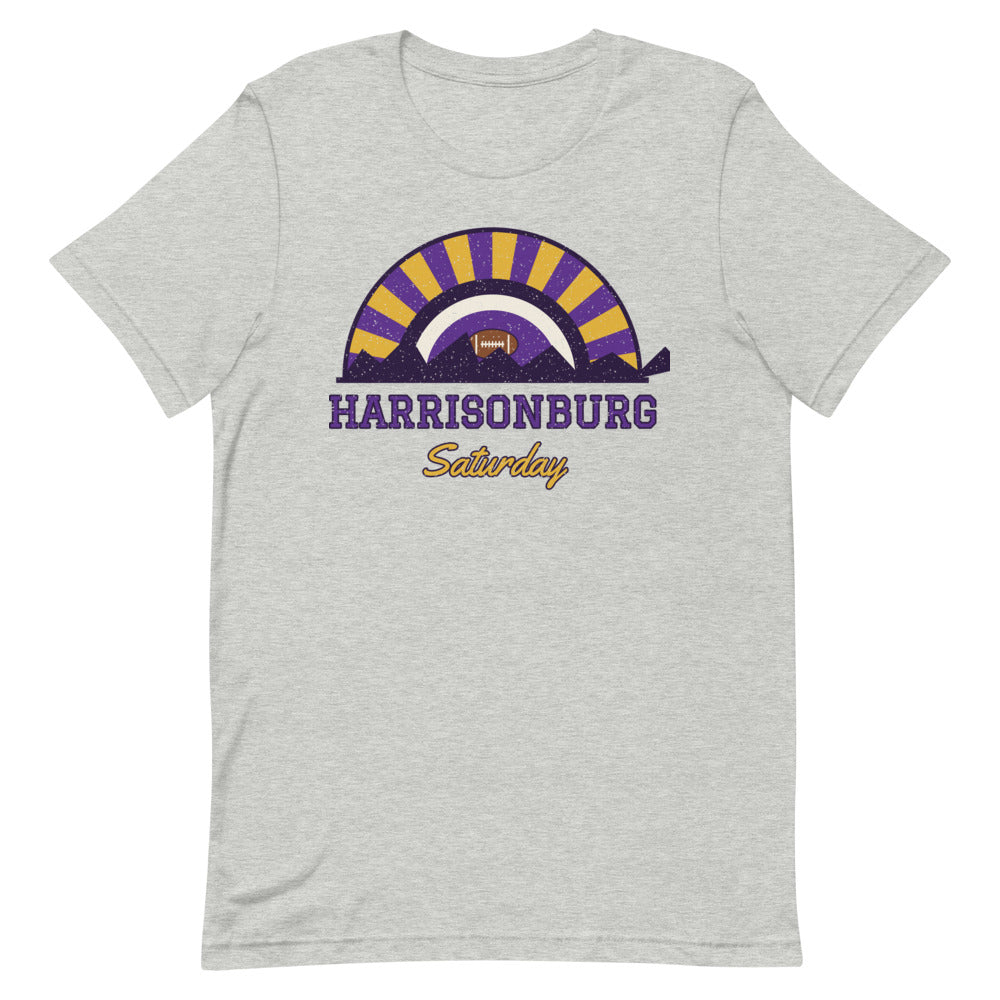 Harrisonburg Saturday Tee in athletic heather, front