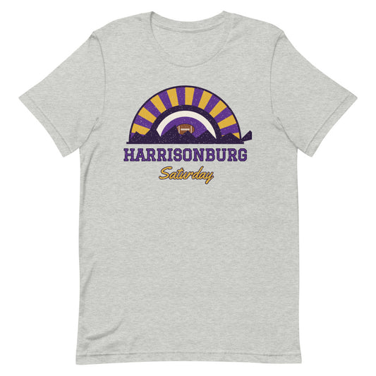 Harrisonburg Saturday Tee in athletic heather, front