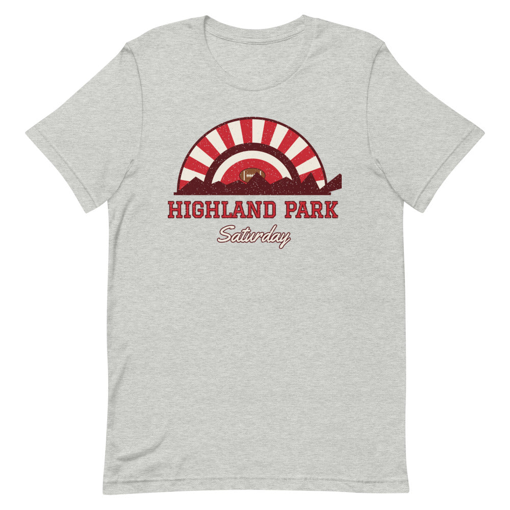 Highland Park Saturday Tee in athletic heather, front