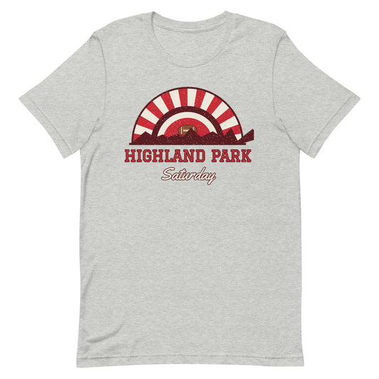 Highland Park Saturday Tee in athletic heather, front