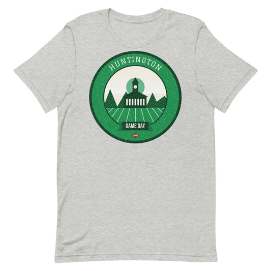Kelly Green Rail Town Game Day Tee in athletic heather, front