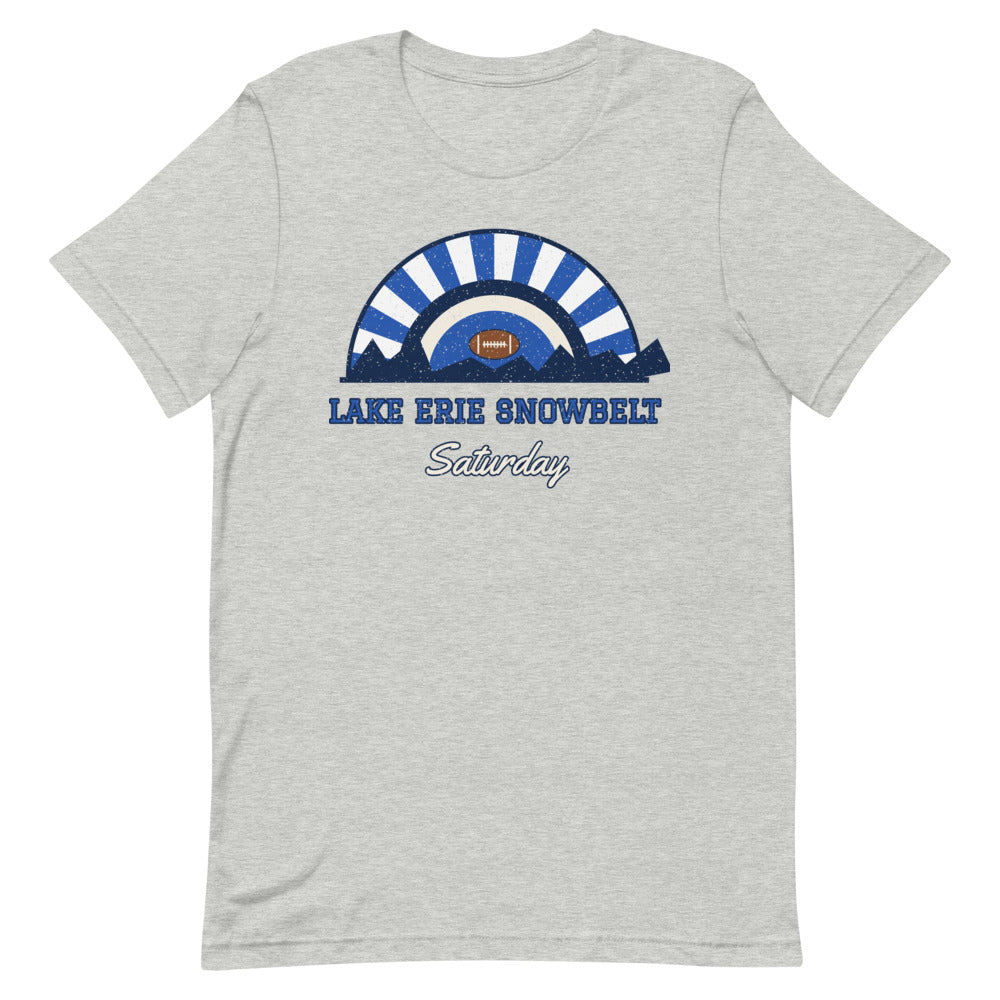 Lake Erie Snowbelt Saturday Tee in athletic heather, front