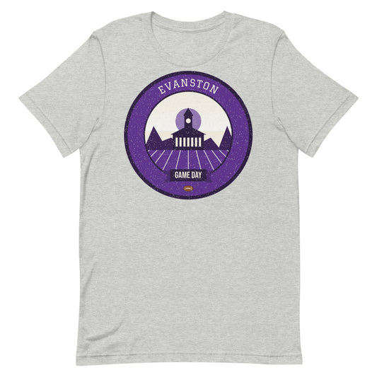 Lakefront Purple Game Day Tee in athletic heather, front