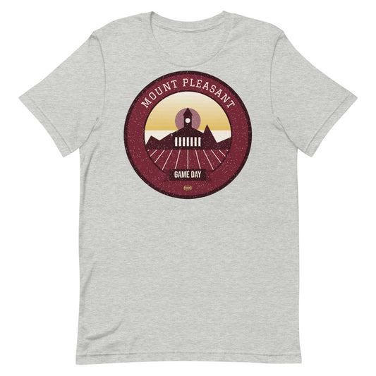 Maroon & Gold North Woods Game Day Tee in athletic heather, front