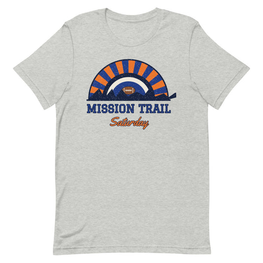 Mission Trail Saturday Tee in athletic heather, front