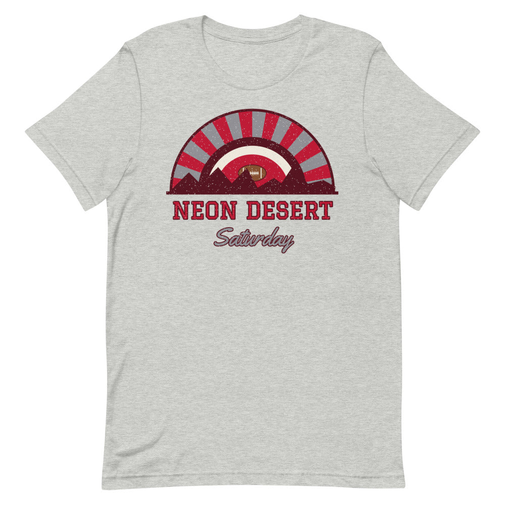 Neon Desert Saturday Tee in athletic heather, front