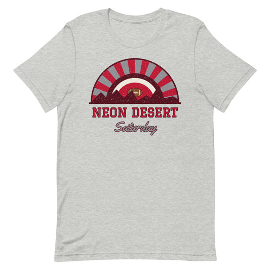 Neon Desert Saturday Tee in athletic heather, front