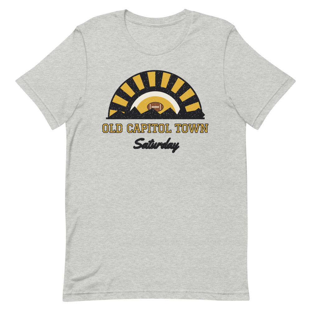 Old Capitol Town Saturday Tee in athletic heather, front