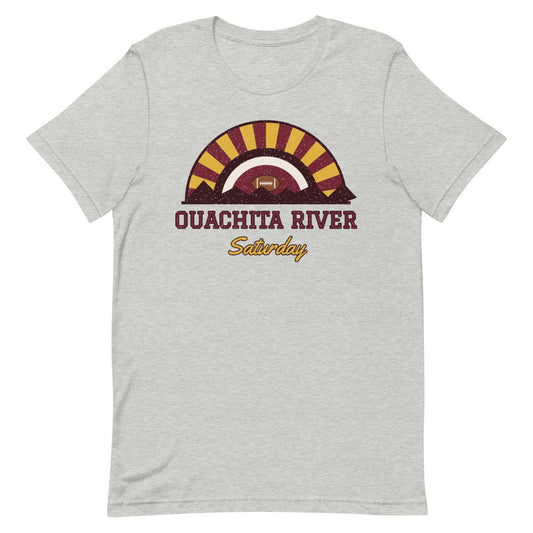 Ouachita River Saturday Tee in athletic heather, front