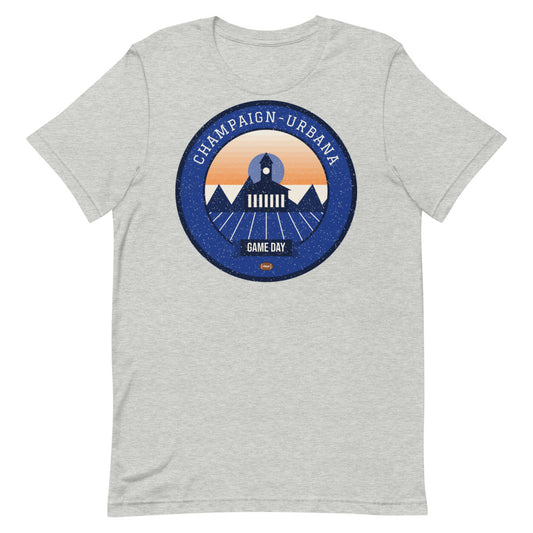 Prairie Orange & Blue Game Day Tee in athletic heather, front