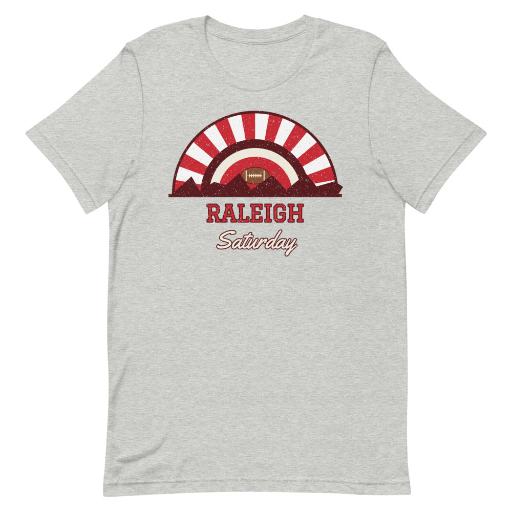 Raleigh Saturday Tee in athletic heather, front