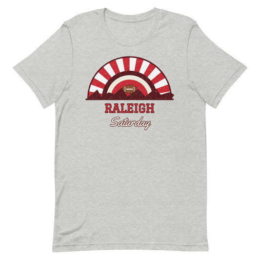 Raleigh Saturday Tee in athletic heather, front