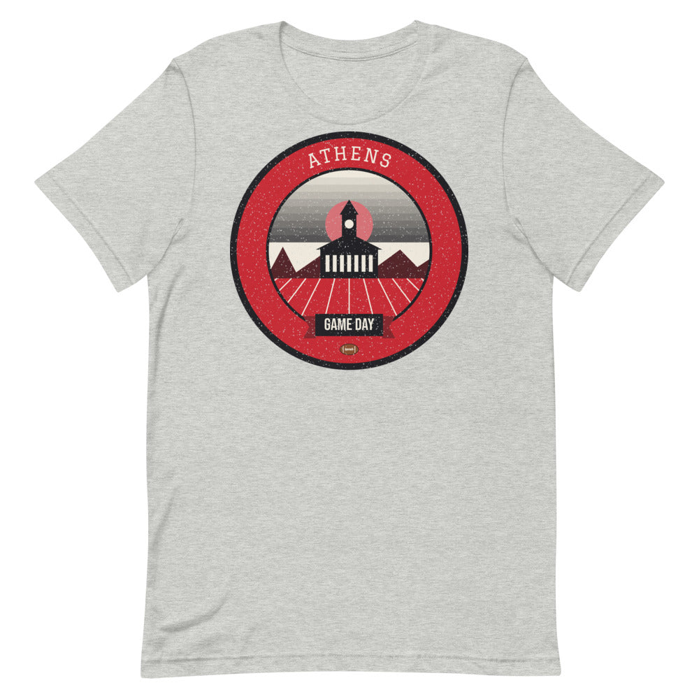 Red & Black Classic Town Game Day Tee in athletic heather, front