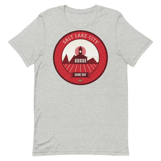 Red Rock Wasatch Front Game Day Tee in athletic heather, front