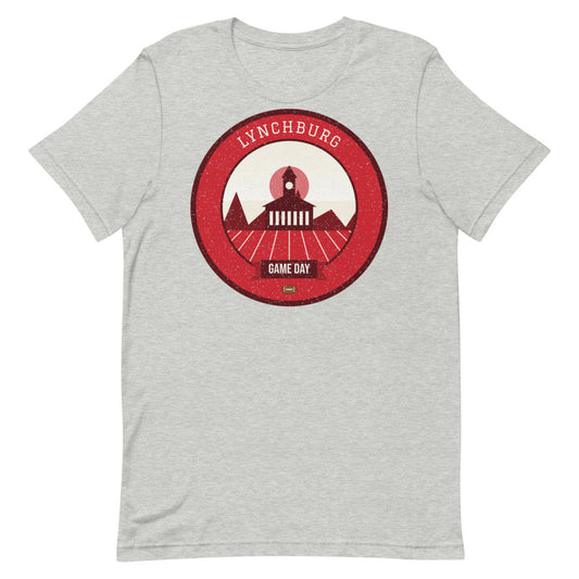 Red, White & Blue Sunrise Game Day Tee in athletic heather, front