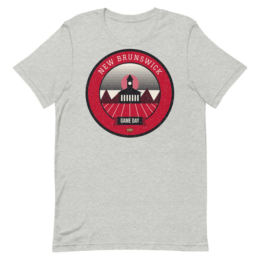 Scarlet & Black Raritan Game Day Tee in athletic heather, front