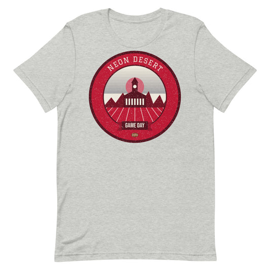 Scarlet Desert Neon Game Day Tee in athletic heather, front