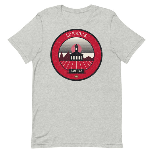 Scarlet High Plains Game Day Tee in athletic heather, front