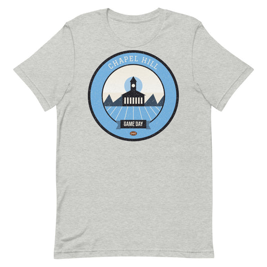 Sky Blue Dogwood Game Day Tee in athletic heather, front