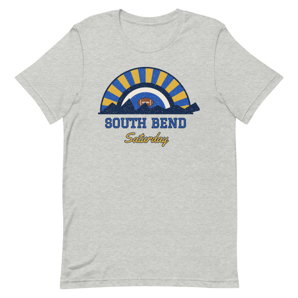 South Bend Saturday Tee in athletic heather, front