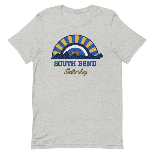 South Bend Saturday Tee in athletic heather, front