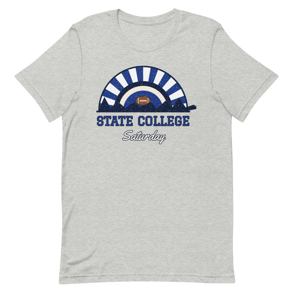 State College Saturday Tee in athletic heather, front