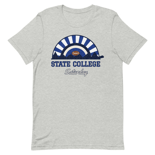 State College Saturday Tee in athletic heather, front