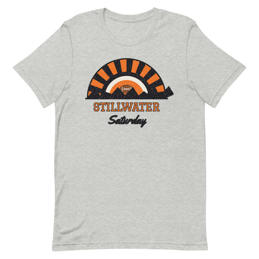 Stillwater Saturday Tee in athletic heather, front