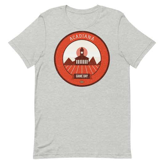 Vermilion Acadiana Game Day Tee in athletic heather, front