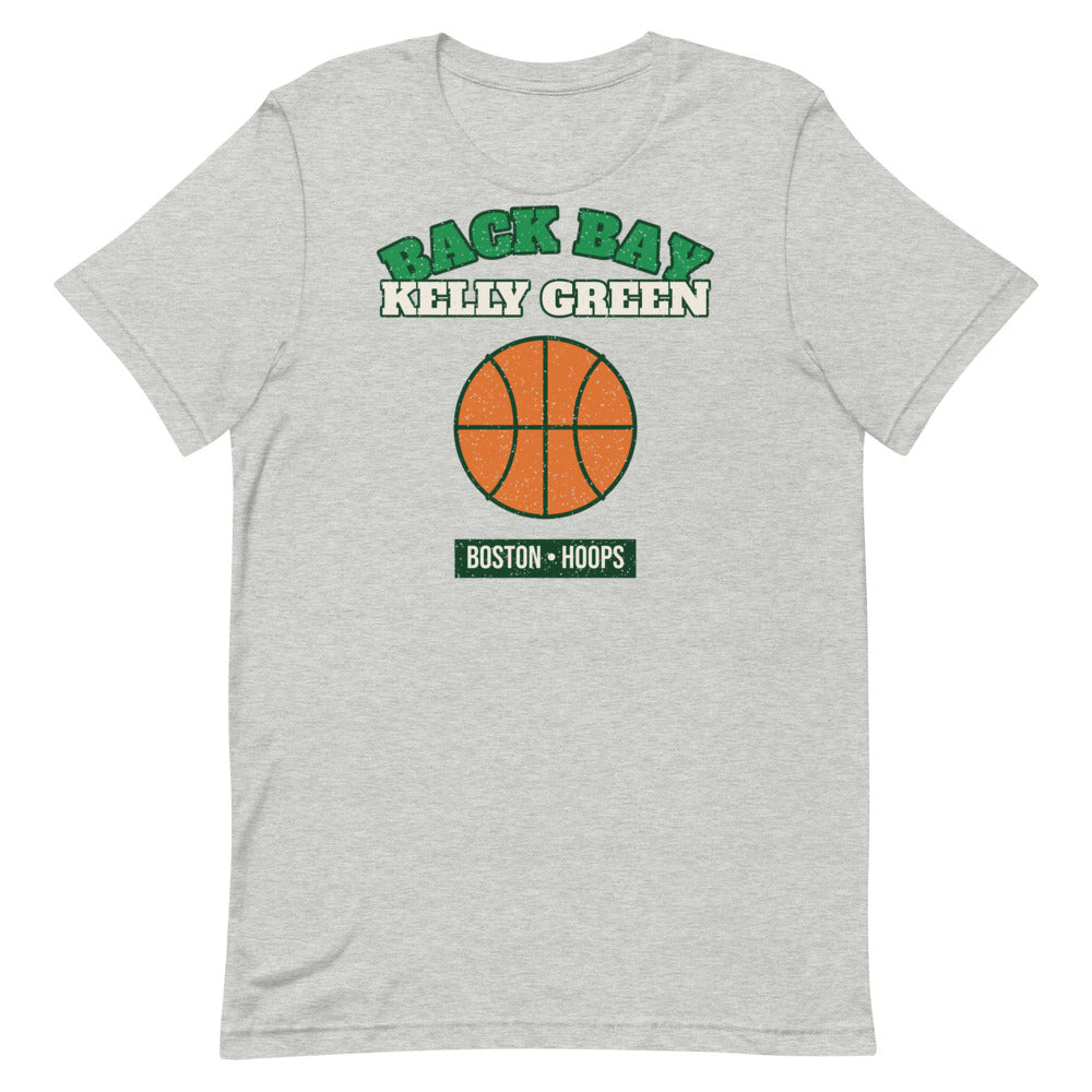 Back Bay Kelly Green Hoops Tee in athletic heather, front