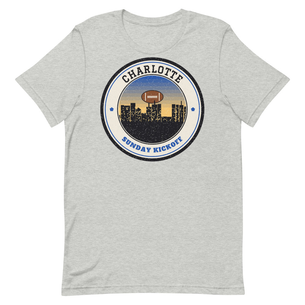 Charlotte Sunday Kickoff Tee in athletic heather, front