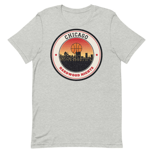 Chicago Hardwood Nights Tee in athletic heather, front