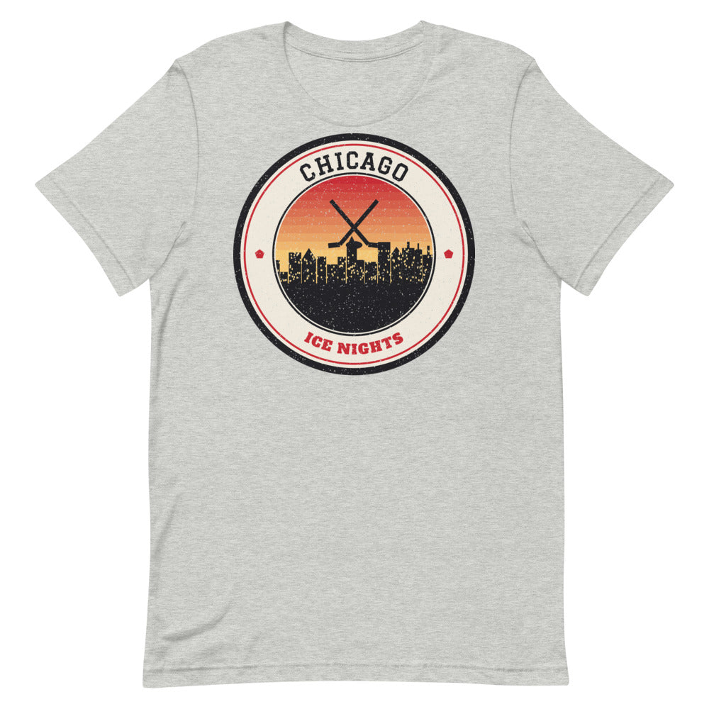 Chicago Ice Nights Tee in athletic heather, front