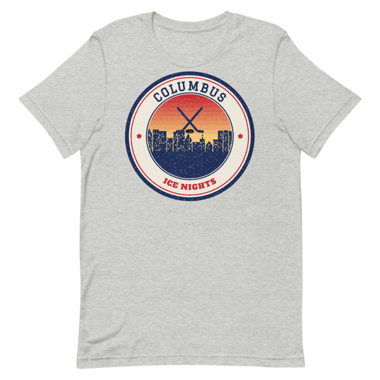 Columbus Ice Nights Tee in athletic heather, front