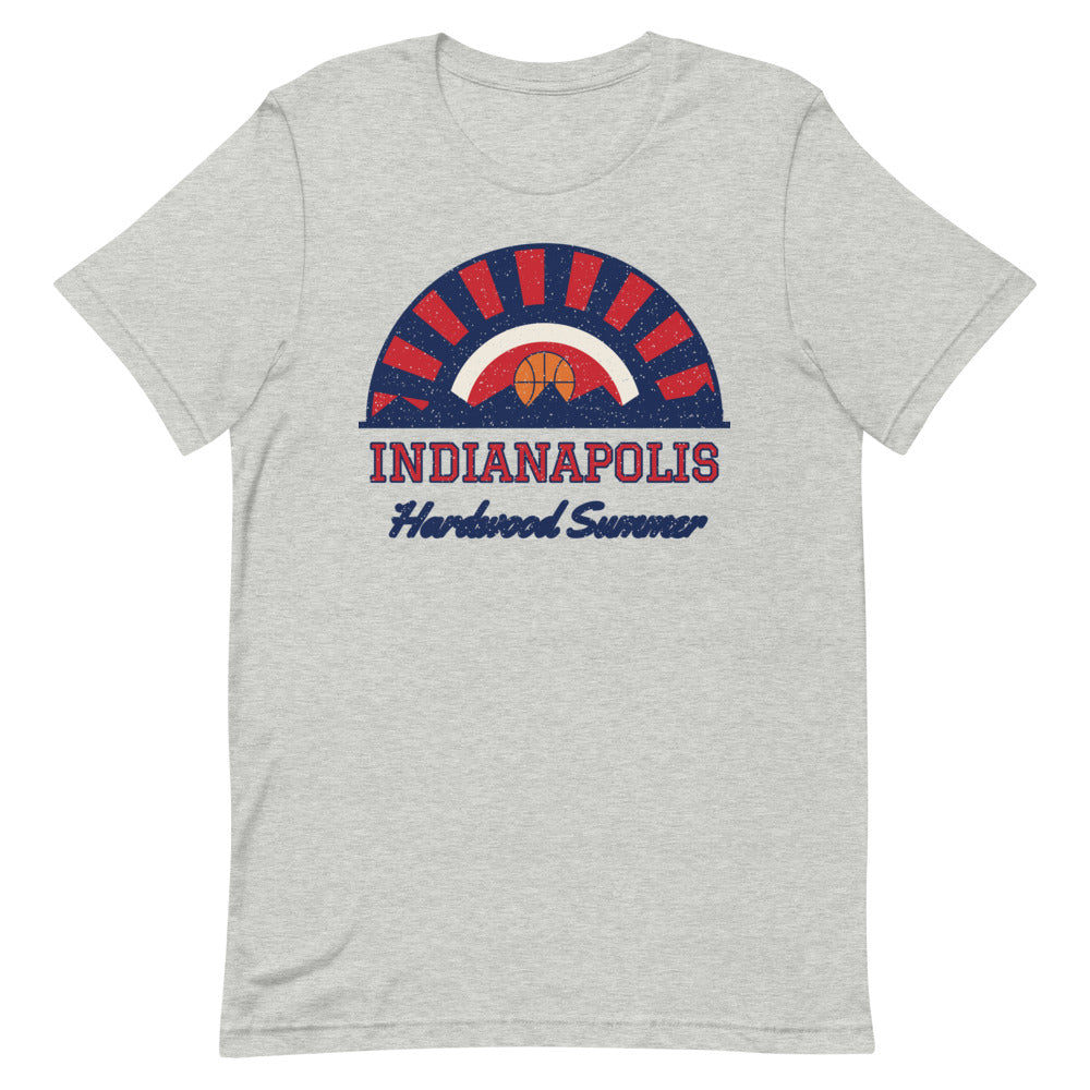 Indianapolis Hardwood Summer Tee in athletic heather, front