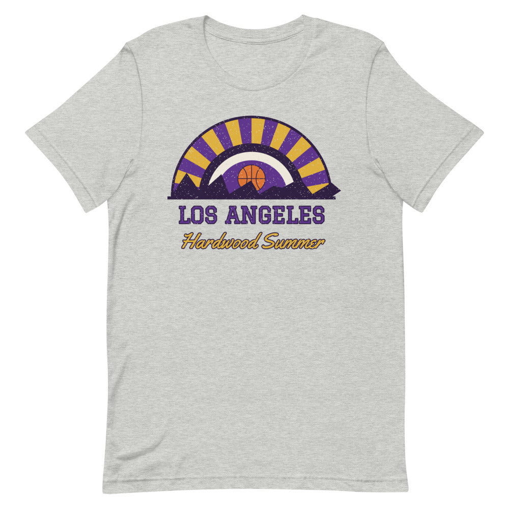 Los Angeles Hardwood Summer Tee in athletic heather, front
