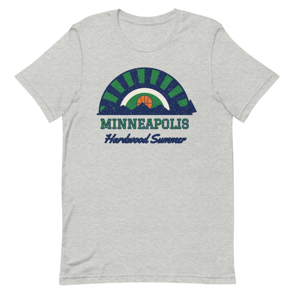 Minneapolis Hardwood Summer Tee in athletic heather, front