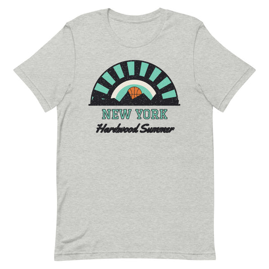 New York Hardwood Summer Tee in athletic heather, front