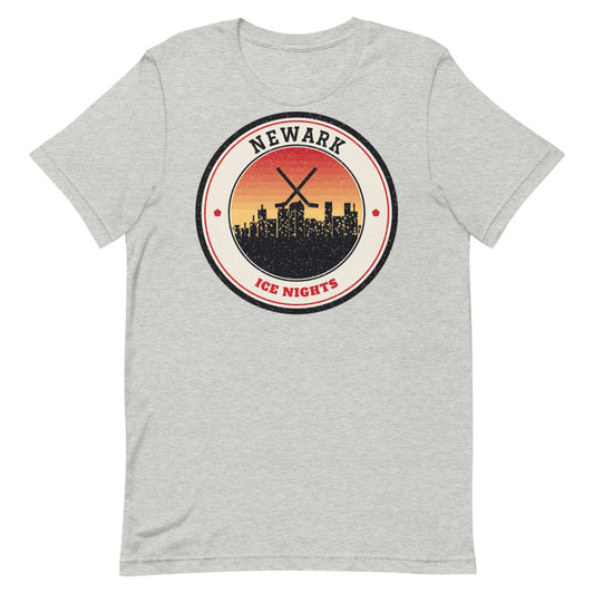 Newark Ice Nights Tee in athletic heather, front