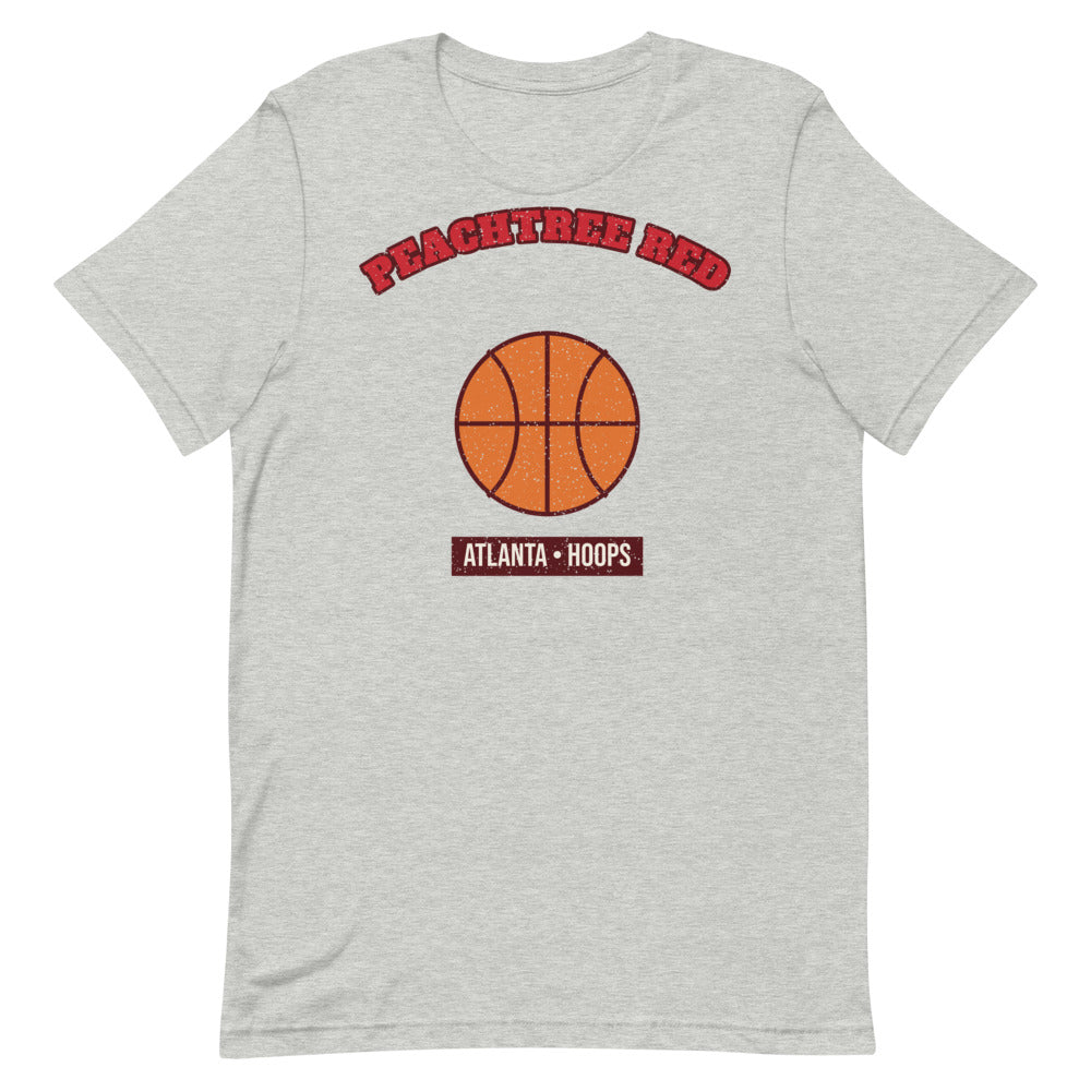 Peachtree Red Hoops Tee in athletic heather, front