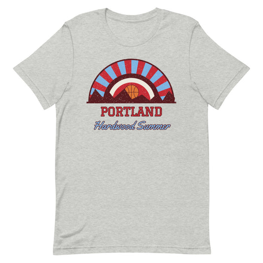 Portland Hardwood Summer Tee in athletic heather, front