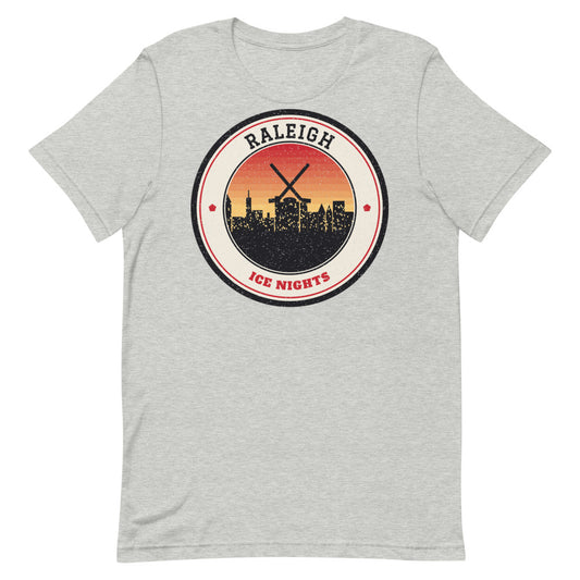 Raleigh Ice Nights Tee in athletic heather, front