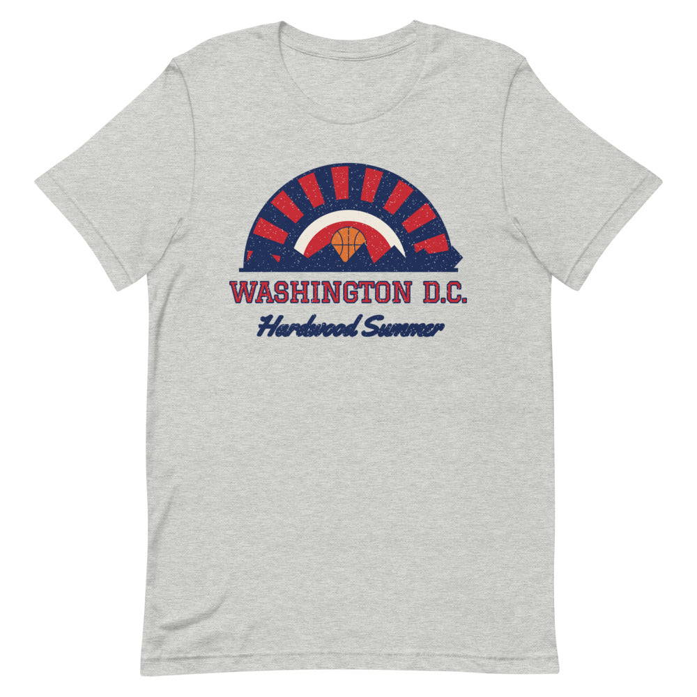 Washington DC Hardwood Summer Tee in athletic heather, front