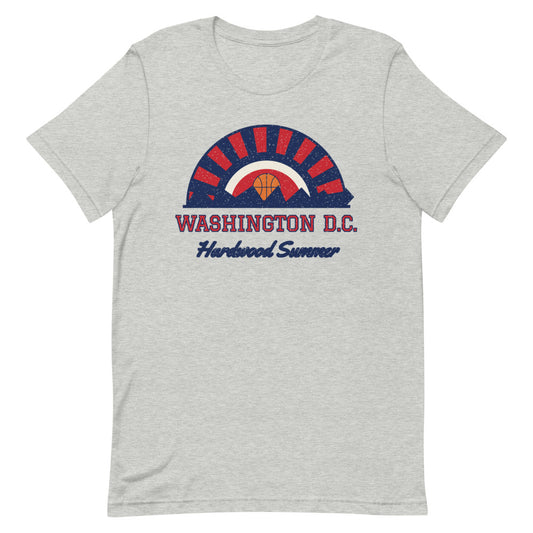 Washington DC Hardwood Summer Tee in athletic heather, front